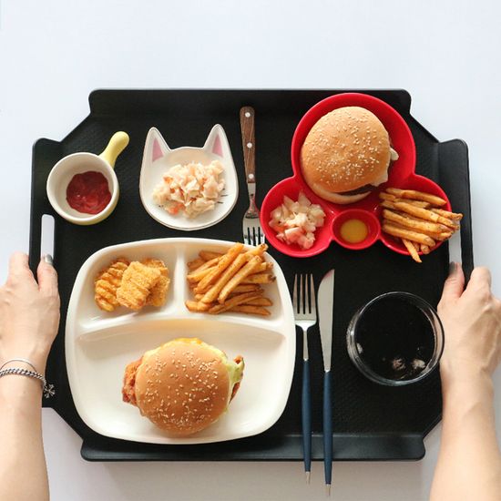 리모트 손잡이 홈 카페 논슬립 쟁반 트레이 3종 세트