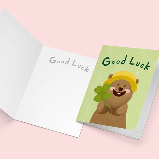 캐릭터카드 YA2307 - QUOKKA GOOD LUCK 캘리그라피