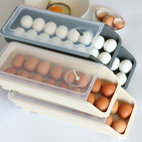 데이즈 자동 슬라이딩 계란트레이 1개+1개 날짜 표기