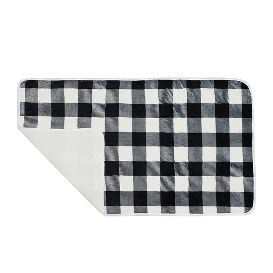 [홈앤시스]체크 똑딱이 망토 담요(80x140cm) (블랙)