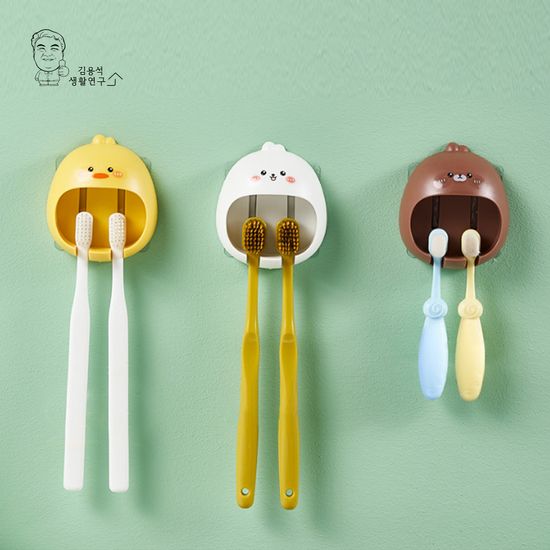 베베덕 칫솔걸이 무타공 칫솔꽂이 칫솔거치대 2구