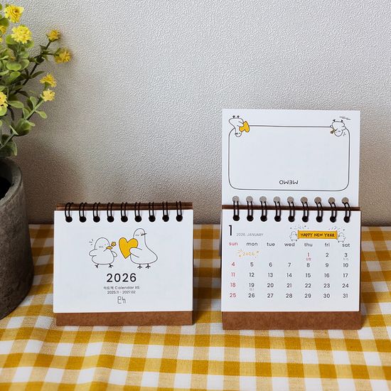 2026모뉴 초미니 하트꽥 달력 휴대용 소형 차량용