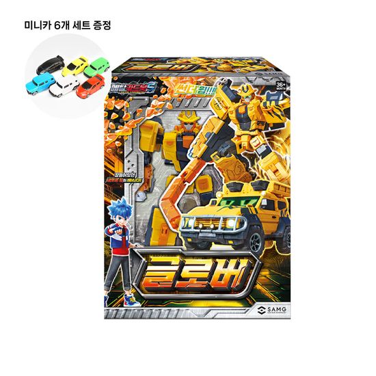 메탈카드봇S 글로버 썬더윕 자동차변신로봇+미니카6개