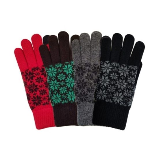스마트터치 이중안감 스노우 여성용 니트장갑  4컬러