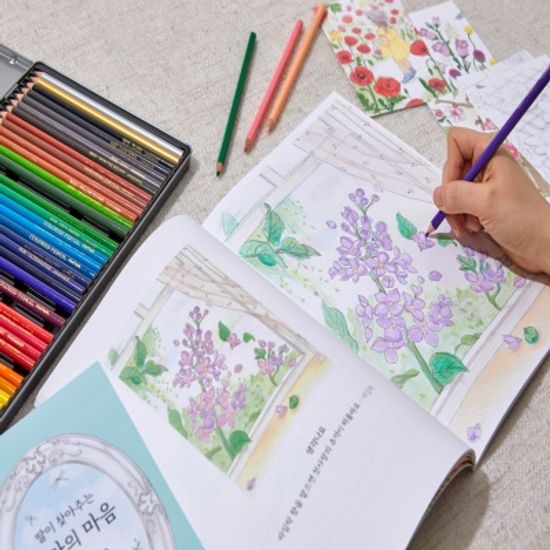 꽃컬러링북2권 36색연필 세트