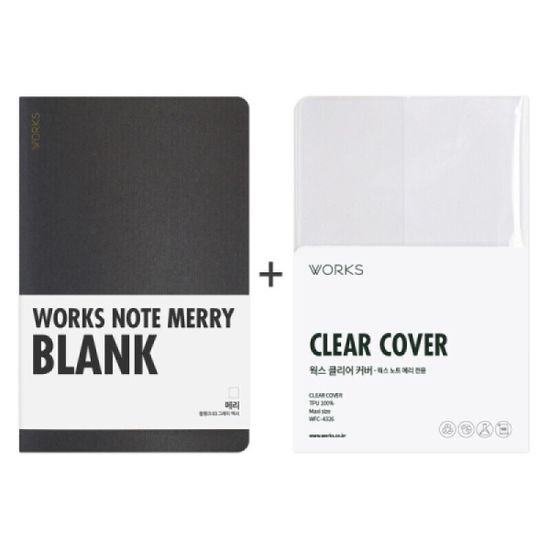 웍스 실제본 무선노트-메리 블랭크 맥시 2권팩+커버