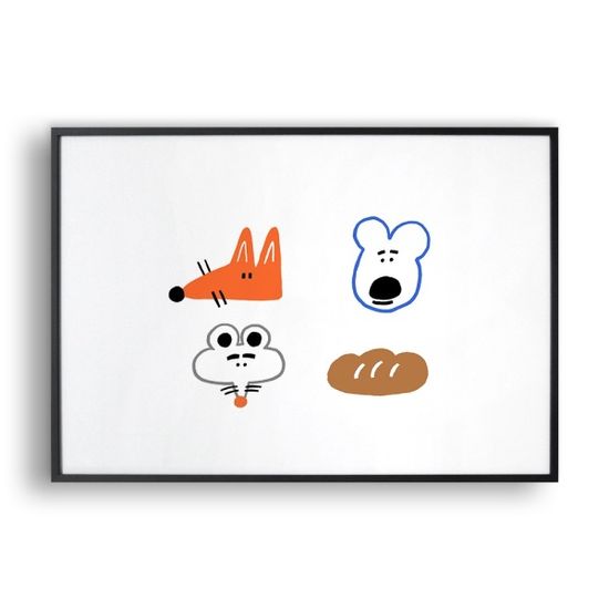 빵 좋아하는 친구들 (Art Print) / 일러스트 액자