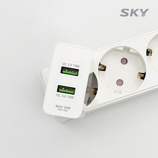 스카이 필 QC3.0 36W USB 듀얼 고속 충전기 Q2