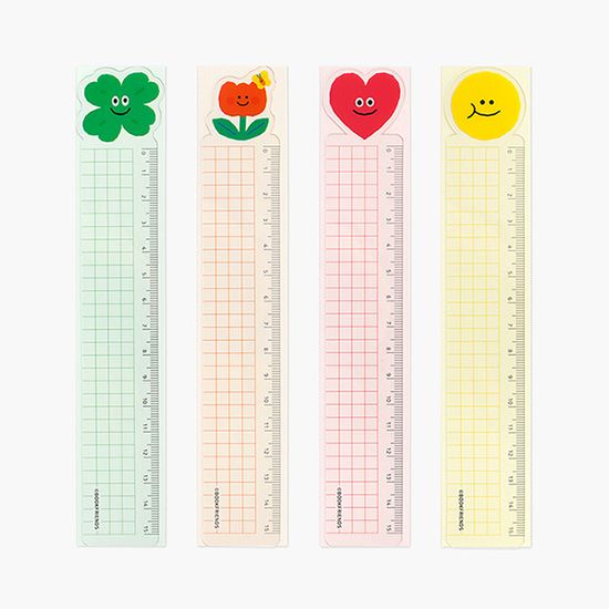 스마일 15cm 방안자 투명 책갈피