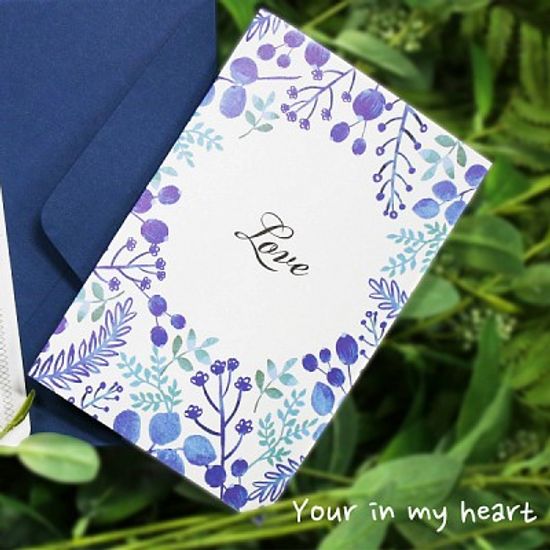 허니콤 러브 블루 로즈 (감사카드)