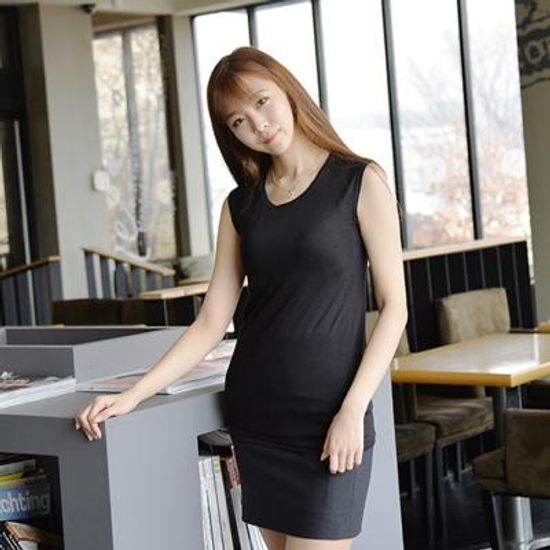 슬림 롱 민소매티 학생 교복 이너웨어 기본티
