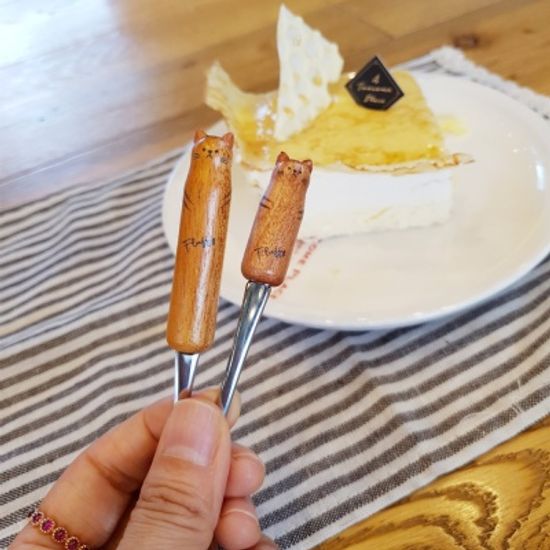 고양이 미니 스푼 포크 세트