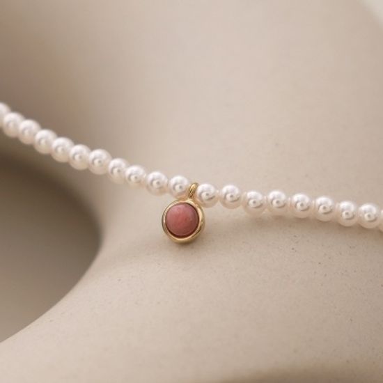 [선물포장] 천연원석 탄생석 진주 목걸이