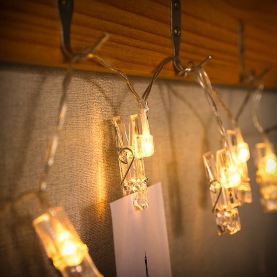 [도토로]10구 LED 클립 집게 전구(1.5M) (웜색)