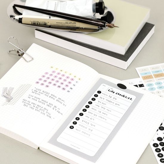 디스앤뎃 다꾸 날짜 요일 숫자 스티커 세트