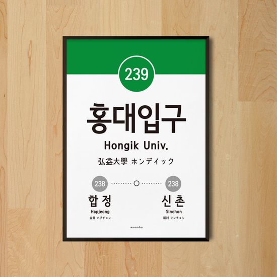 서울 지하철 4종 모음 M 인테리어 포스터 한국