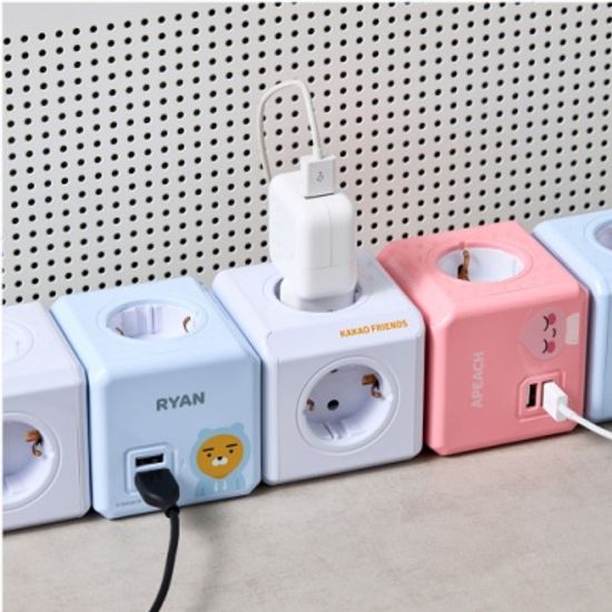 카카오 멀티탭 프렌즈 파워큐브 USB 고용량 라이언