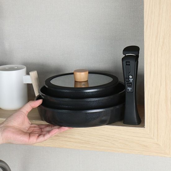 엔젤쿡 세라믹 코팅 탈착식 블랙 쿡웨어세트 5p