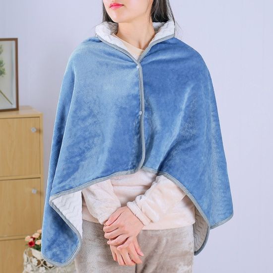똑딱이단추 이중 극세사 망토 담요(70x130cm)휴대담요