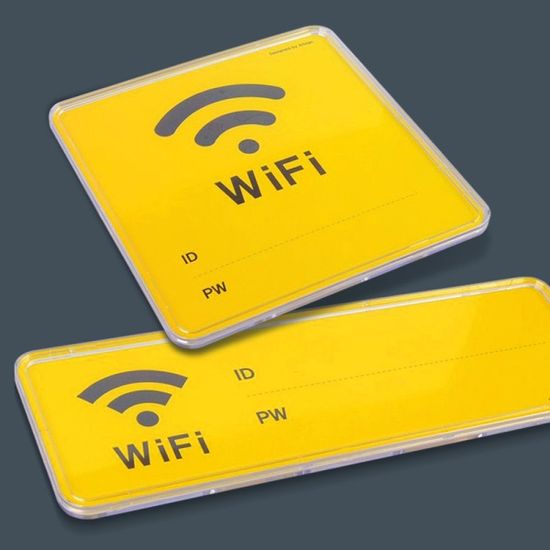 옐로우 와이파이표지판 사각형 Wi-Fi 부착식 표지판[W