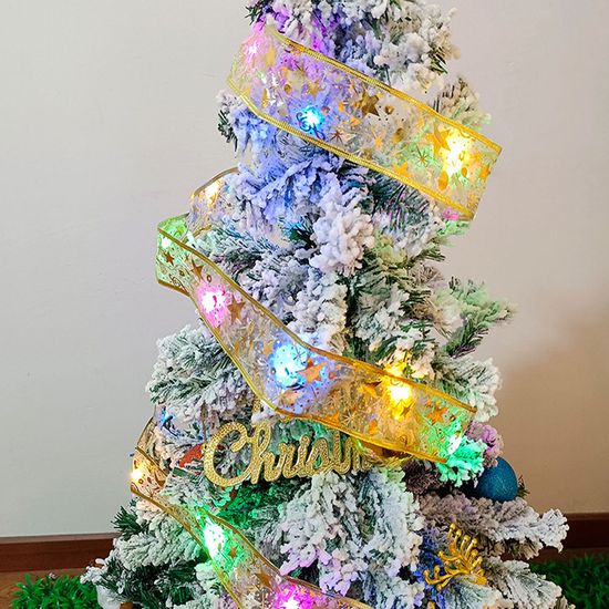 [도토로] LED 골드 리본 트리 전구 컬러 90cm 크리스