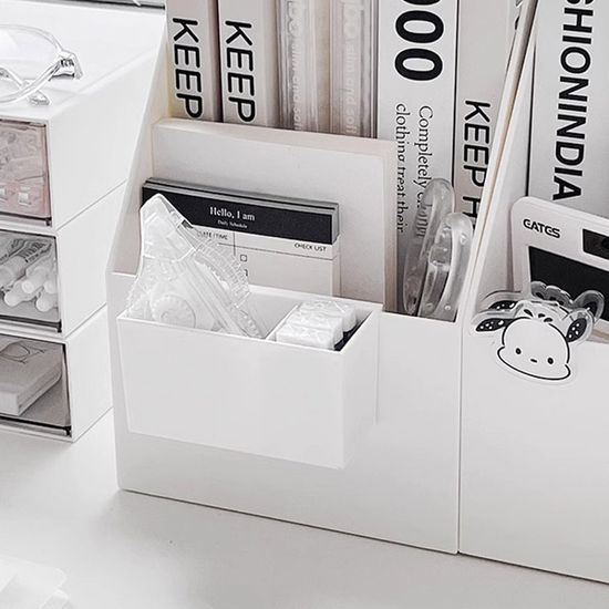 사선형 심플 파일꽂이 화이트 2size