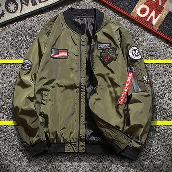 USA 패치 항공점퍼 바람막이(블랙/카키/네이비)