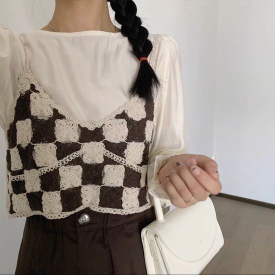 R-246 크로셰 크롭 뷔스티에 2color