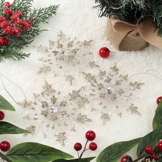 [도토로] 럭셔리 오너먼트 3p(골드눈결정)