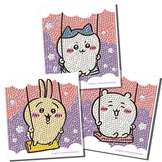 치이카와 구름그네 스티커 보석십자수 10x11 3종 세트