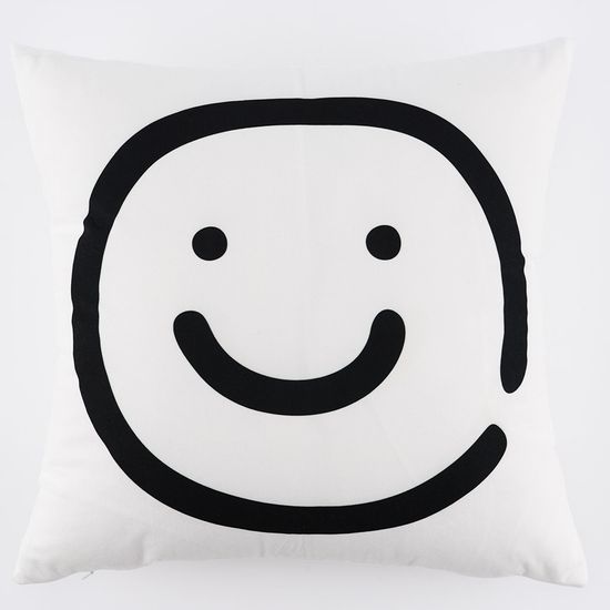 러프 소파 쿠션커버 45x45 해피스마일 E