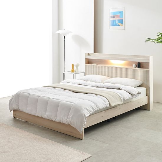 보루네오 솔리드 LED 일반형 침대SS_매트리스제외