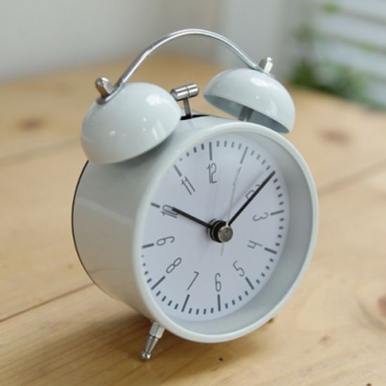 모던디자인 트윈벨 알람탁상시계(화이트)