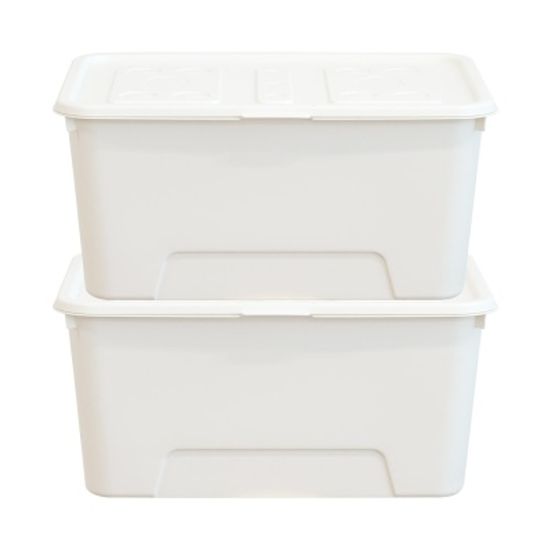 탑백 대형 리빙박스 52L 2P 대용량 옷 정리함(네임텍)