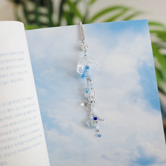 푸른 해파리 책갈피 금속 북마크 젤리피쉬 