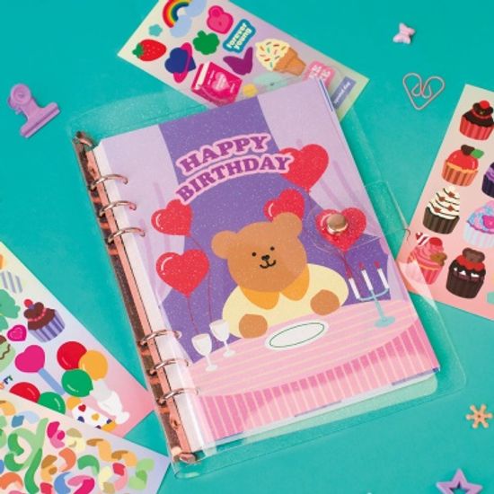 루카랩 만년형 A5 6공 로즈골드링 다이어리 팩