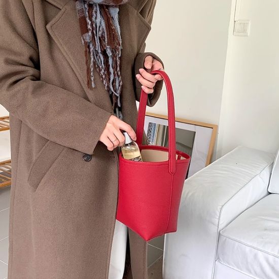 링크 바게스 원통 매듭 원 핸들 데일리 미니 버킷백