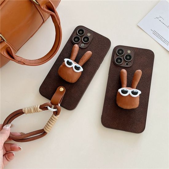 갤럭시S23 S22 S21 선글라스 토끼 인형 스트랩 케이스