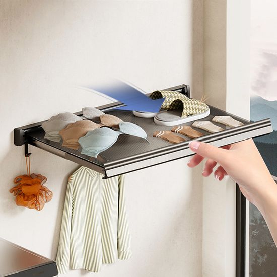 오라플 무타공 욕실선반 접었다폈다 일자선반 화장실