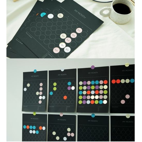 웍스 스티커로 기록하는 1년 먼슬리 플래너 MSM-5025