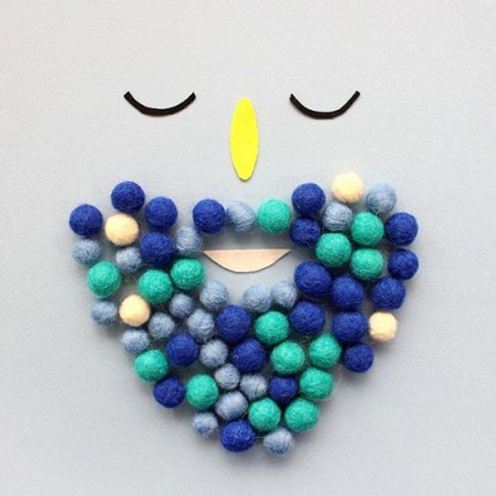 미니수제동글양모펠트[블루톤]_10p