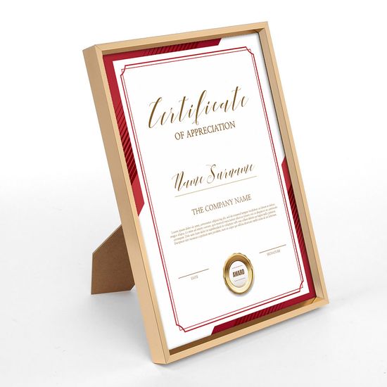 모던라인 입체 상장액자(A4) (골드)졸업장 인증서액자