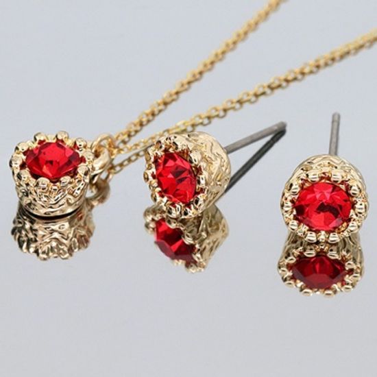 [선물포장] 크라운 탄생석 목걸이+ 귀걸이 SET(12종