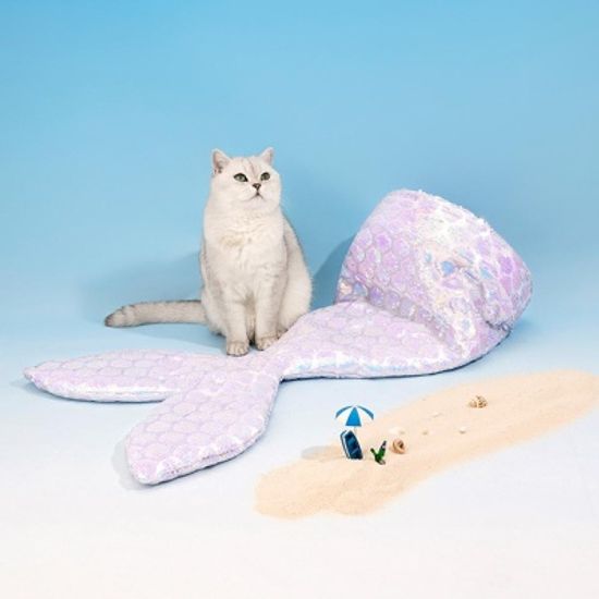 반려동물 소형견 고양이 인어꼬리 침낭 보온 숨숨침낭