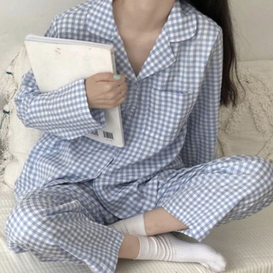 어나더뷰 스프링 체크 카라 파자마 상하세트 no.992