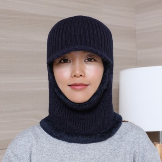 브리드 넥워머 털모자(네이비)/겨울 방한모자