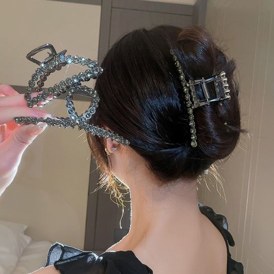 왕 진주 큐빅 꼬임 골드 헤어 집게핀 머리핀 헤어핀