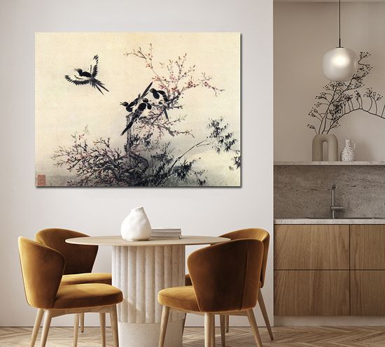 김홍도 매화 꽃 까치 그림 민화 풍수 인테리어 한국화