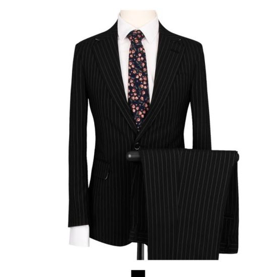 남자 세미 정장 세트 블랙 스트라이프 모던 슈트 셋업