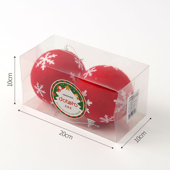 [도토로]핫레드 장식볼 2P(10cm) (눈결정)